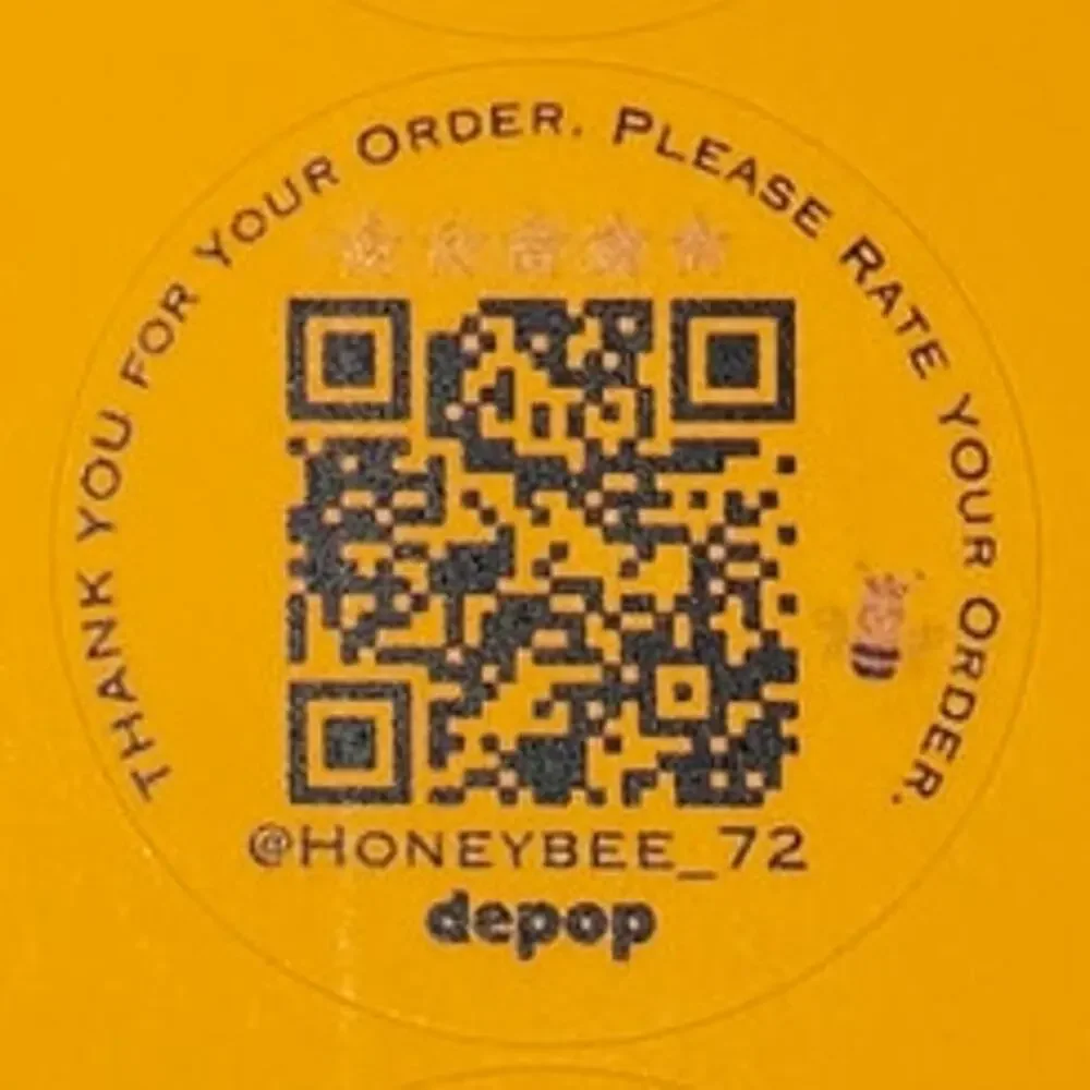 QR Labels NEON Thank You / Rate Your Order | 48 Count | Pick Color | Laser Print